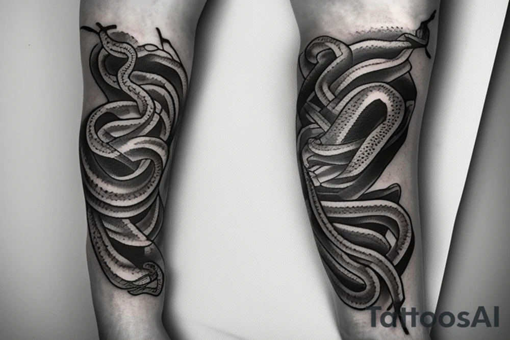 Snake around arm tattoo idea