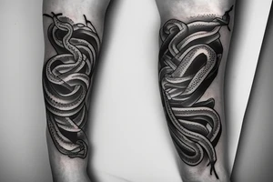 Snake around arm tattoo idea