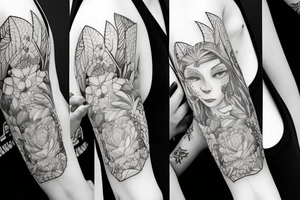 Succulent sleeve tattoo idea