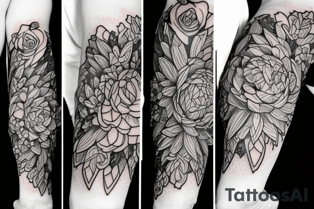 Succulent sleeve tattoo idea