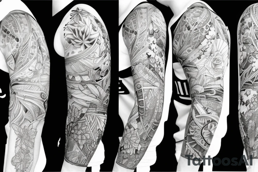 Succulent sleeve tattoo idea