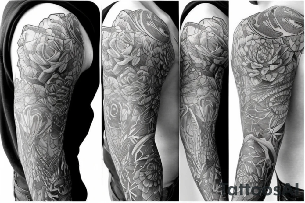 Succulent sleeve tattoo idea