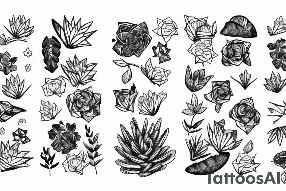 Succulent sleeve tattoo idea