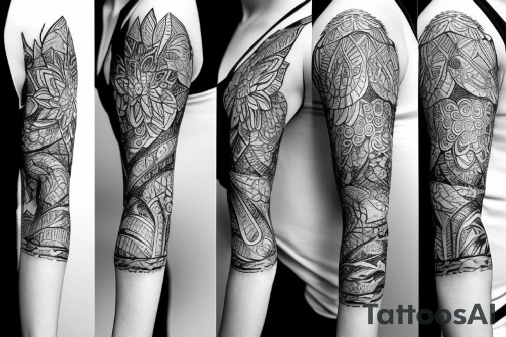 Succulent sleeve tattoo idea