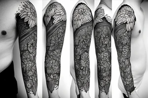 Succulent sleeve tattoo idea