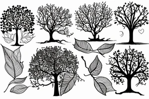 A single tree with leaves tattoo idea