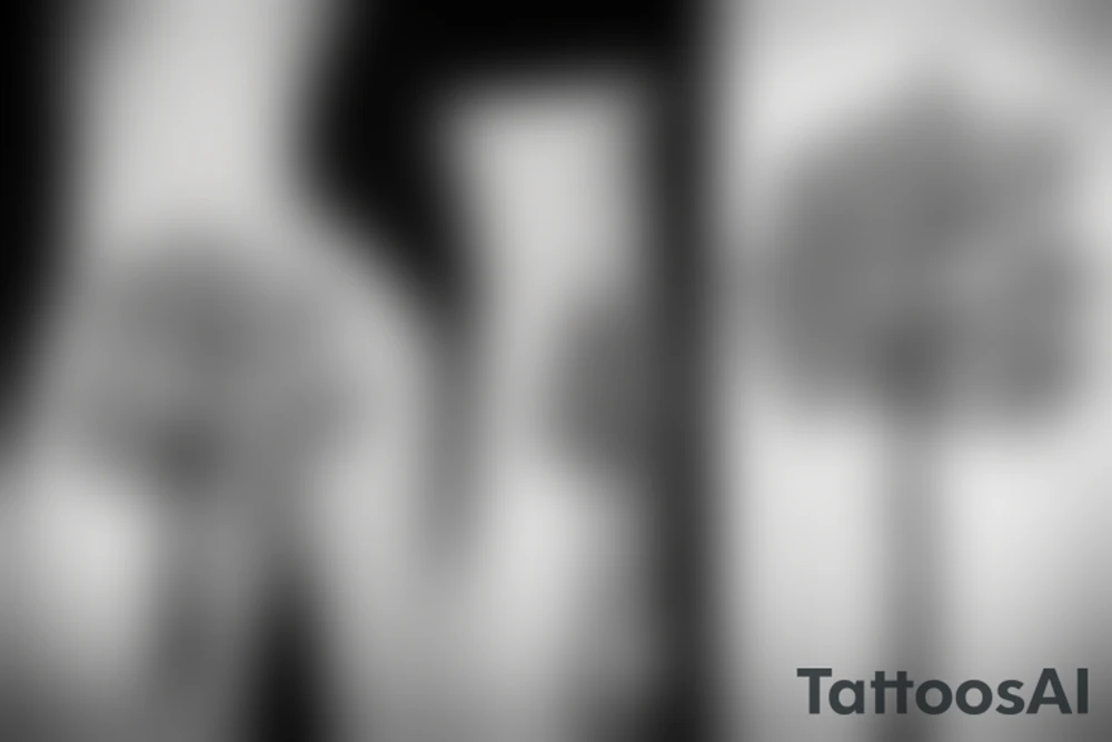 A single tree with roots tattoo idea