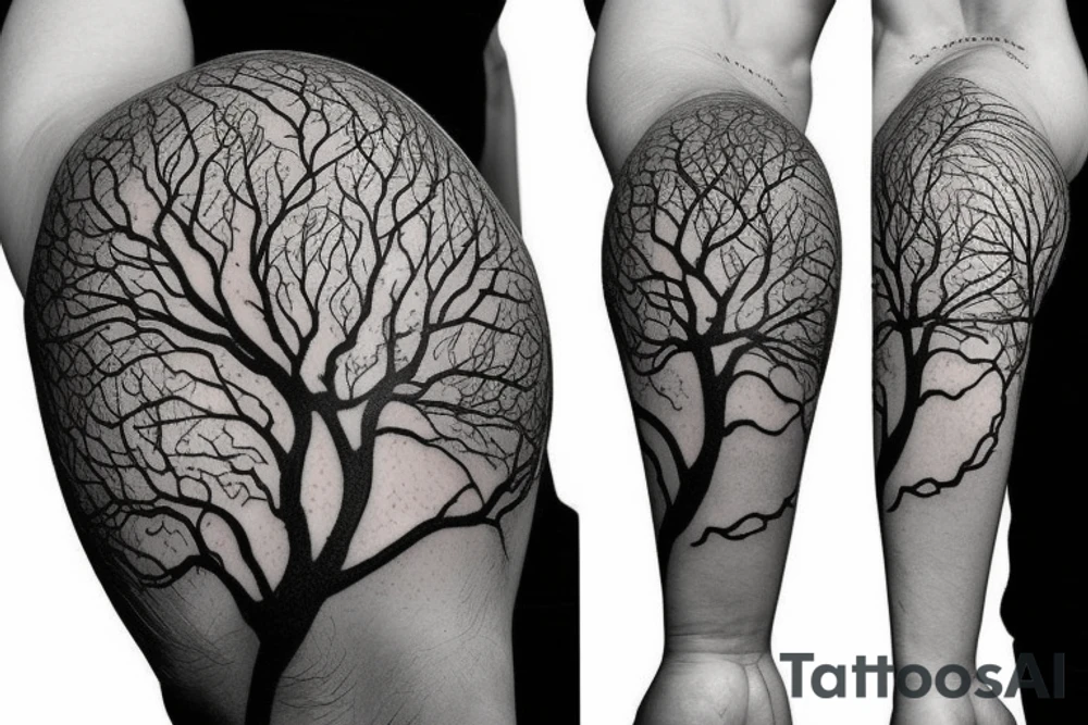 A tree with roots tattoo idea