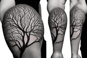 A tree with roots tattoo idea