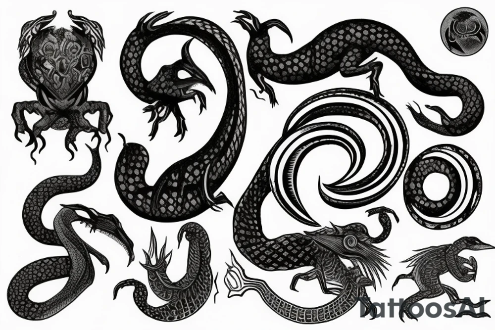 Ouroborus wraps around Penroose's triangle tattoo idea