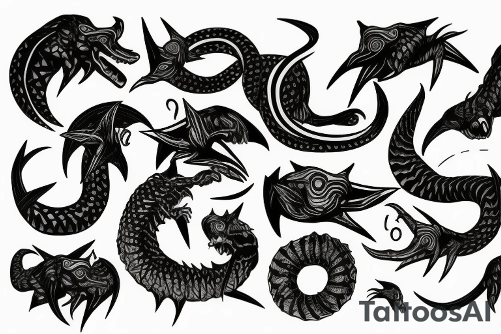 Ouroborus wraps around Penroose's triangle tattoo idea