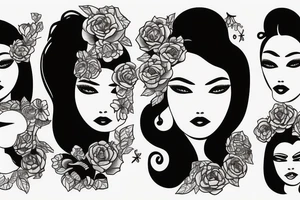 Women looking in a mirror tattoo idea