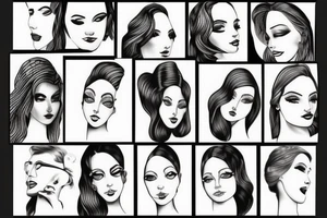 Women looking in a mirror tattoo idea