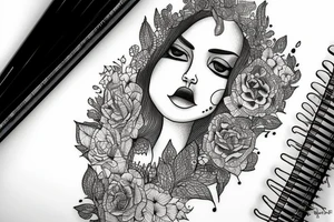 Women looking in a mirror tattoo idea