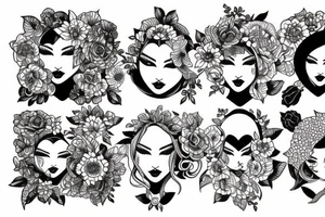 Women looking in a mirror tattoo idea