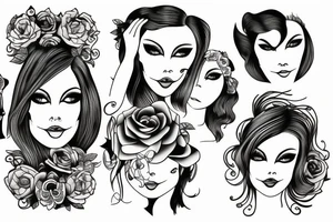 Women looking in a mirror tattoo idea