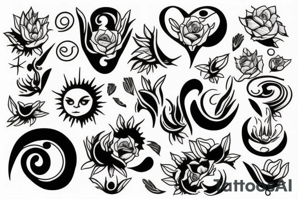 Sun in a mirror tattoo idea