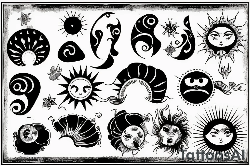 Sun in a mirror tattoo idea