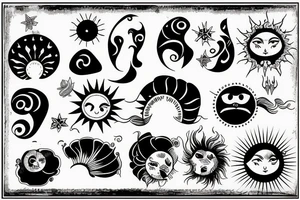 Sun in a mirror tattoo idea
