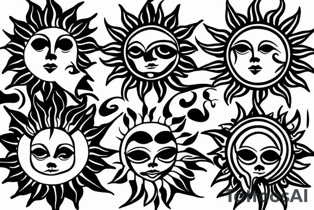 Sun in a mirror tattoo idea
