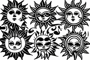 Sun in a mirror tattoo idea
