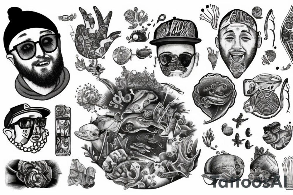 Mac Miller, deep sea diver tattoo idea