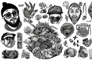 Mac Miller, deep sea diver tattoo idea