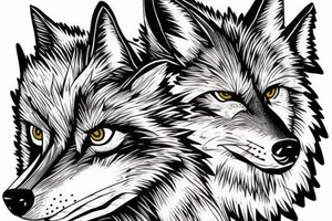 angry coyote holding a strawflakes tattoo idea
