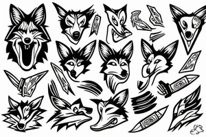angry coyote snorting cocaine tattoo idea