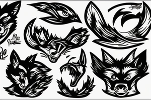 angry coyote snorting cocaine tattoo idea