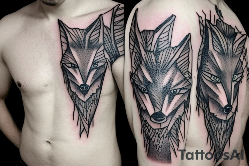 pissed off coyote wearing a beret snorting cocaine tattoo idea