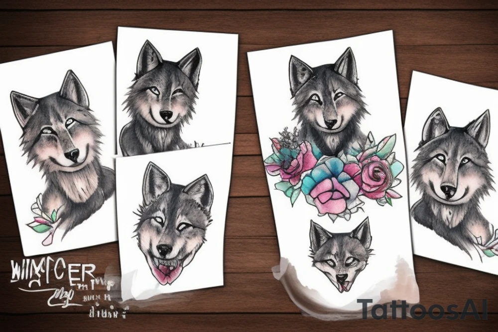 Simple cat saying wolf tattoo idea
