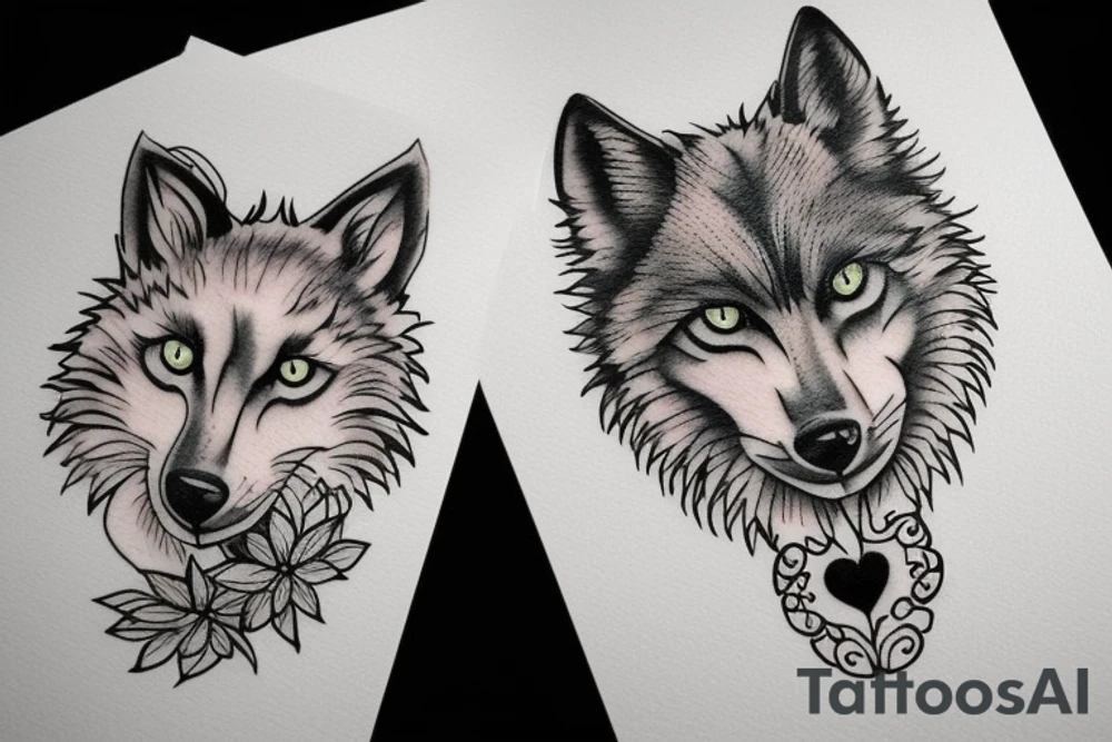 Simple cat saying wolf tattoo idea