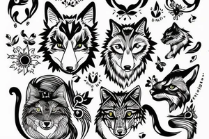 Simple cat saying wolf tattoo idea