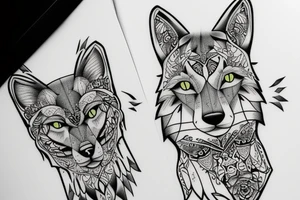 Simple cat saying wolf tattoo idea