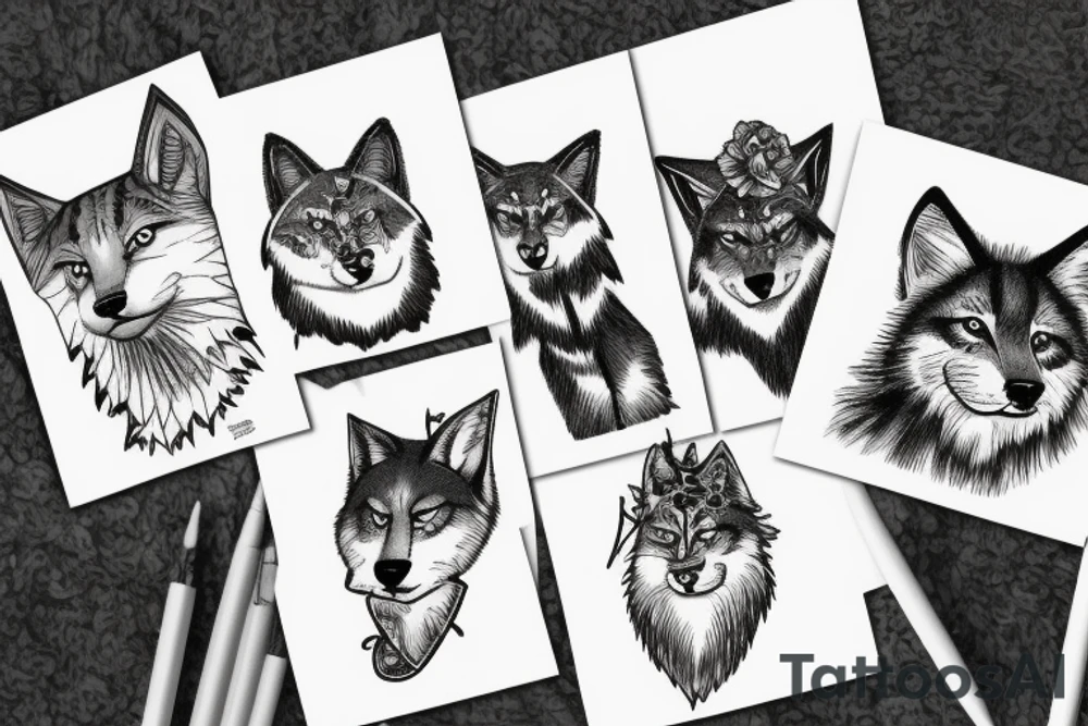 Simple cat saying wolf tattoo idea