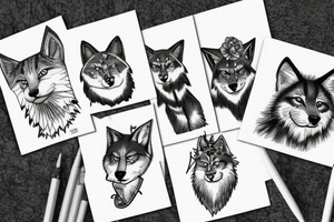 Simple cat saying wolf tattoo idea
