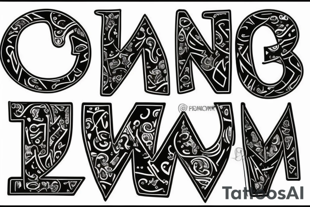 The letters "M" and "W" combined tattoo idea