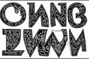 The letters "M" and "W" combined tattoo idea