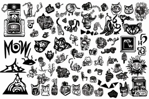 "Meow wolf" written out tattoo idea