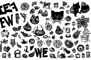 "Meow wolf" written out tattoo idea