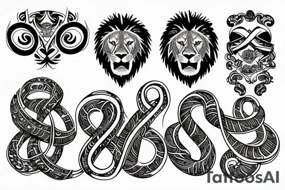 Infinity loop with Lion tattoo idea