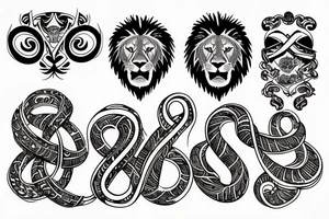 Infinity loop with Lion tattoo idea