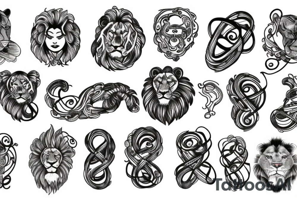 Infinity loop with Lion tattoo idea