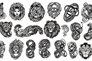 Infinity loop with Lion tattoo idea