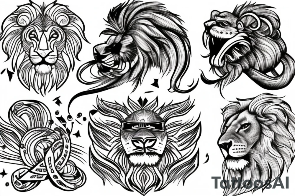lion infinity loop tattoo idea