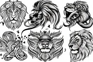 lion infinity loop tattoo idea
