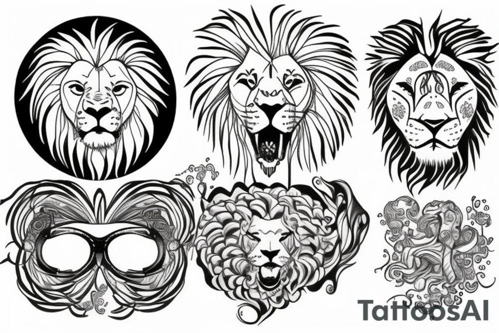 lion infinity loop tattoo idea