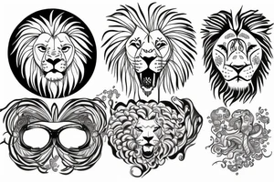 lion infinity loop tattoo idea