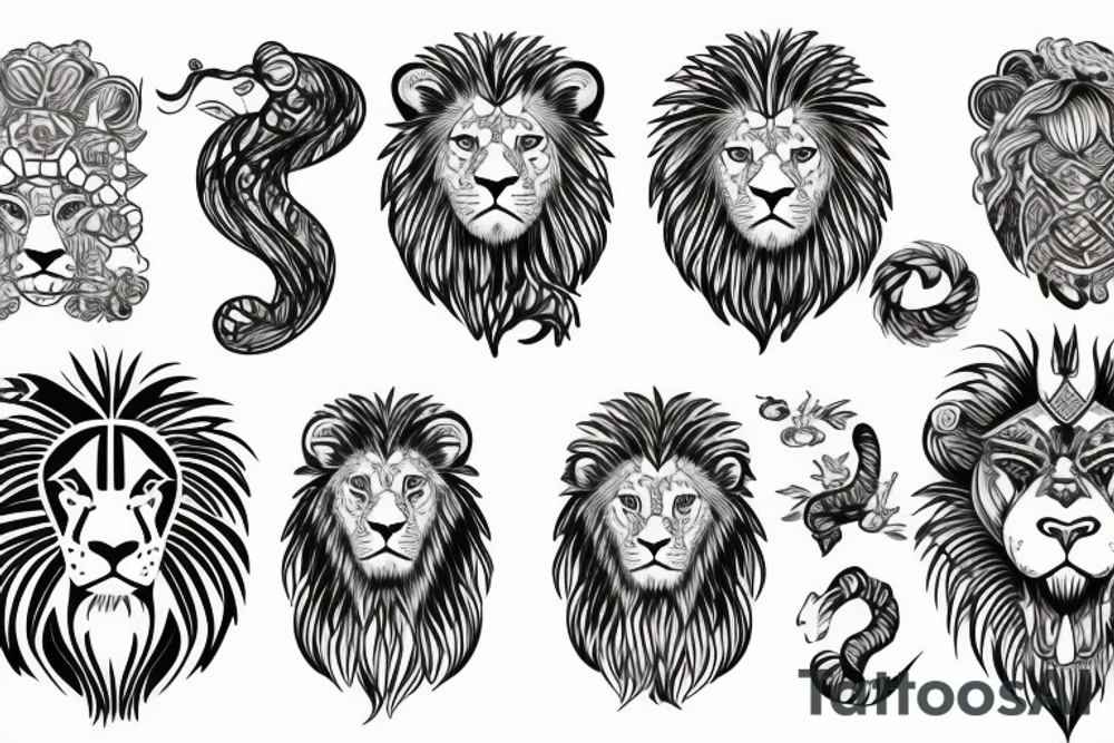 lion infinity loop tattoo idea